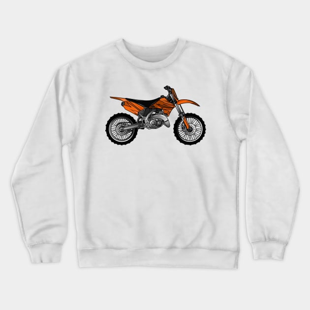 Dirt bike off-road motorcycle / motocross cartoon Crewneck Sweatshirt by Miss Cartoon